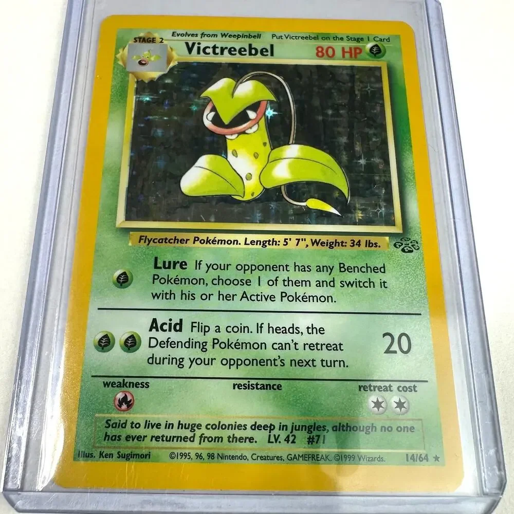 Pokemon TCG Victreebel 14/64 Jungle Set Unlimited Holo Rare Excellent Condition